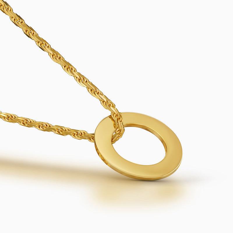 Ring Halskette Gravurplatte Anhänger