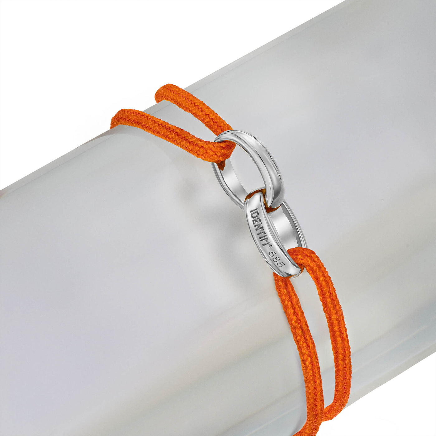 GLORY BRACELET ORANGE STOFFARMBAND 585 WEIßGOLD