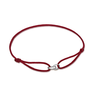 GLORY BRACELET BORDEAUX STOFFARMBAND 585 WEIßGOLD