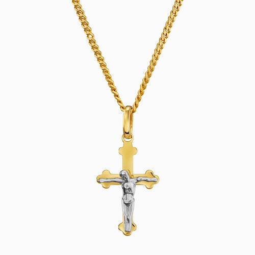 CROSS CRUCIFIX NECKLACE 585 GOLD