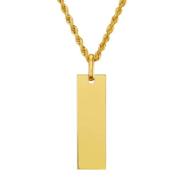 NASZYJNIK Z BLASZKĄ DO GRAWEROWANIA 585 ZŁOTY