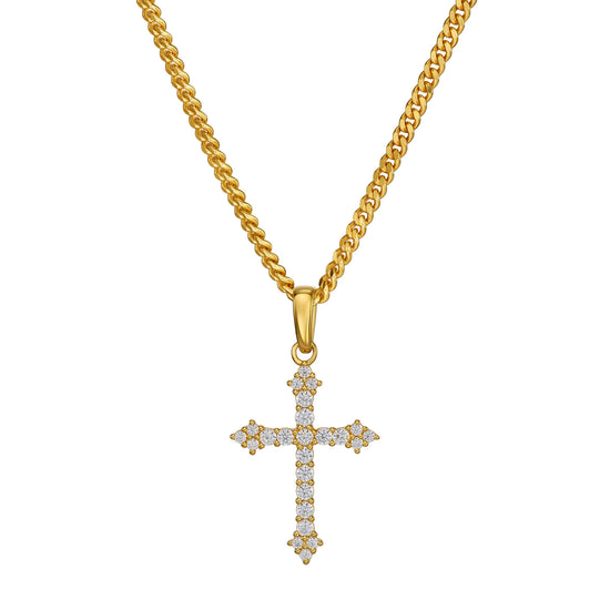 Kreuz Halskette Anhänger Iced Out