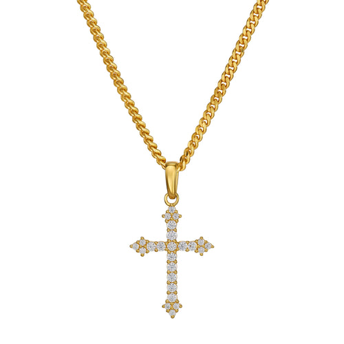 Kreuz Halskette Anhänger Iced Out