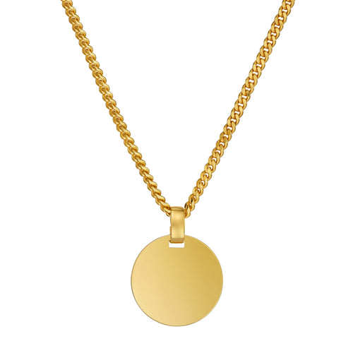 Round Engraved Necklace Pendant