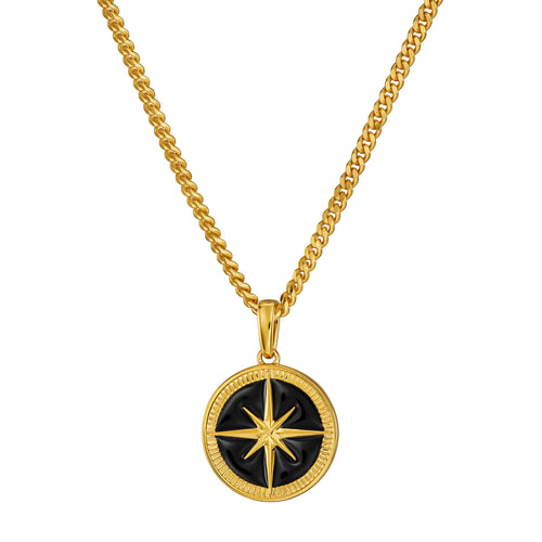 Kompass Halskette Anhänger Emaille