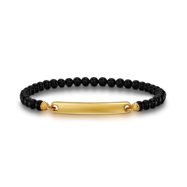 Kogelarmband met gravure, onyx