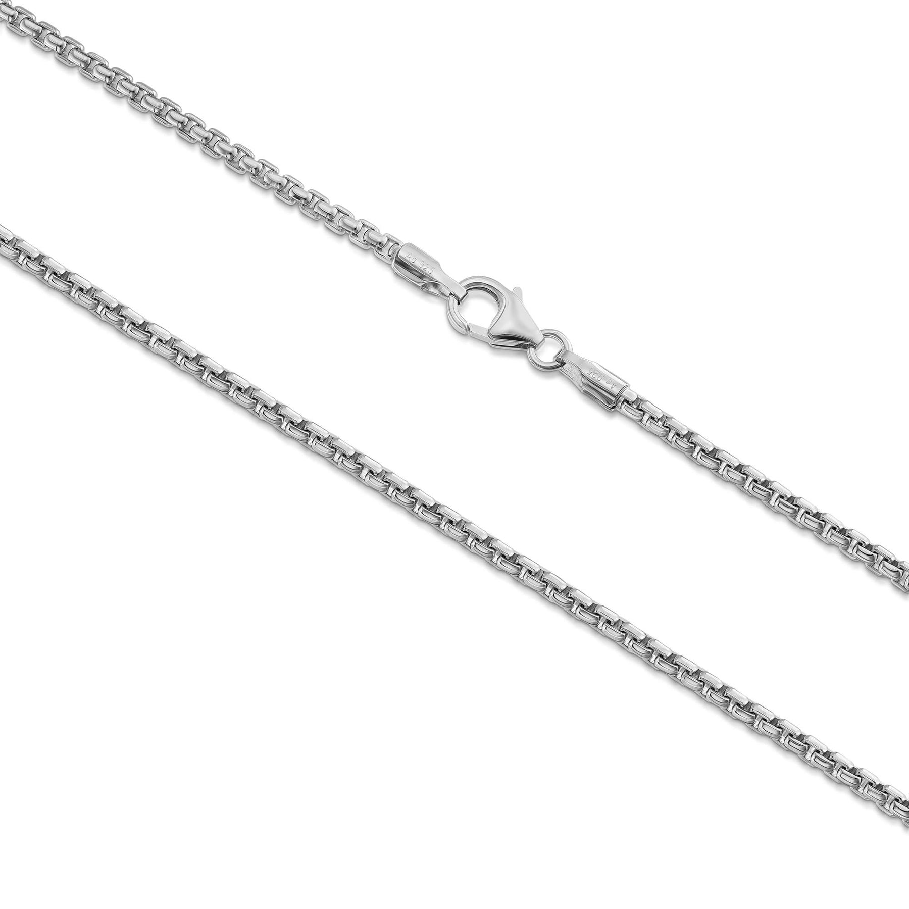 IDENTIM® Rhodiniert 925 Silber Chain Venezianerkette – 2,00mm Box