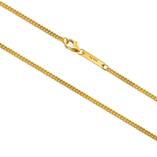 CURB CHAIN 925 SILVER 18 CARAT GOLD PLATED 2,40MM - IDENTIM®