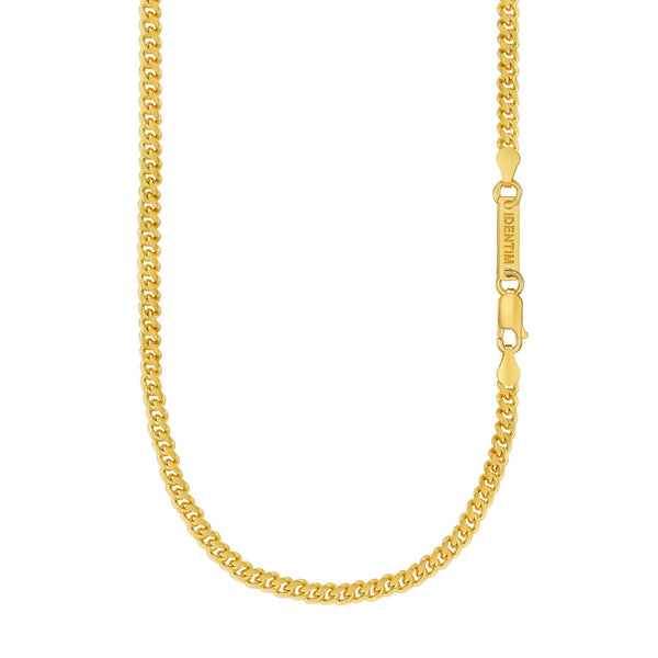 CURB CHAIN CUBAN 925 SILVER 18 CARAT GOLD PLATED 4,00MM