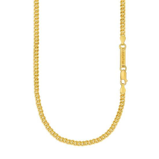 CURB CHAIN CUBAN 925 SILVER 18 CARAT GOLD PLATED 4,00MM - IDENTIM®
