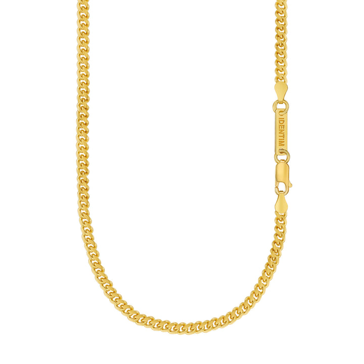 CURB CHAIN CUBAN 925 SILVER 18 CARAT GOLD PLATED 4,00MM - IDENTIM®