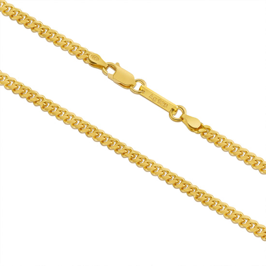 CURB CHAIN CUBAN 925 SILVER 18 CARAT GOLD PLATED 4,00MM - IDENTIM®
