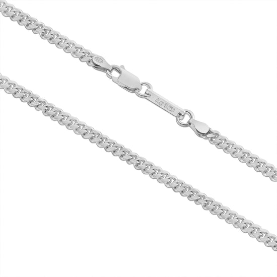 PANZERKETTE KUBANISCH 925 SILBER RHODINIERT 4,00MM - IDENTIM®
