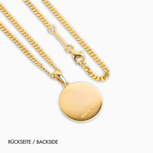 KOMPASS HALSKETTE 925 SILBER 18 KARAT VERGOLDET