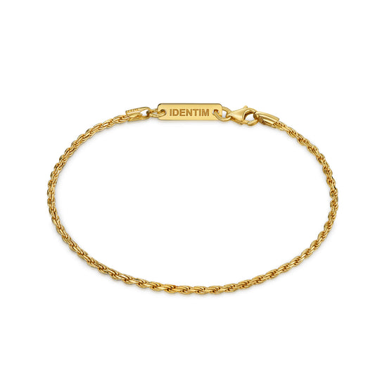 CORD CHAIN BRACELET 925 SILVER 18 CARAT GOLD PLATED 2,00MM - IDENTIM®