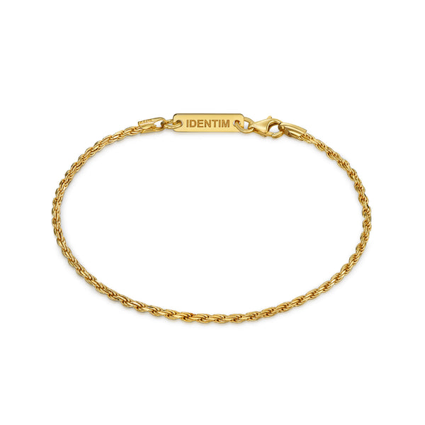 CORD CHAIN BRACELET 925 SILVER 18 CARAT GOLD PLATED 2,00MM - IDENTIM®