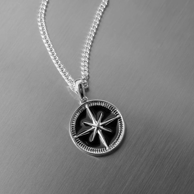 Kompass Halskette Anhänger Emaille