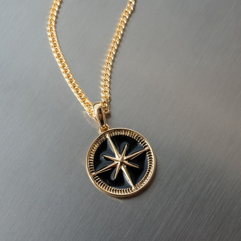 Kompass Halskette Anhänger Emaille