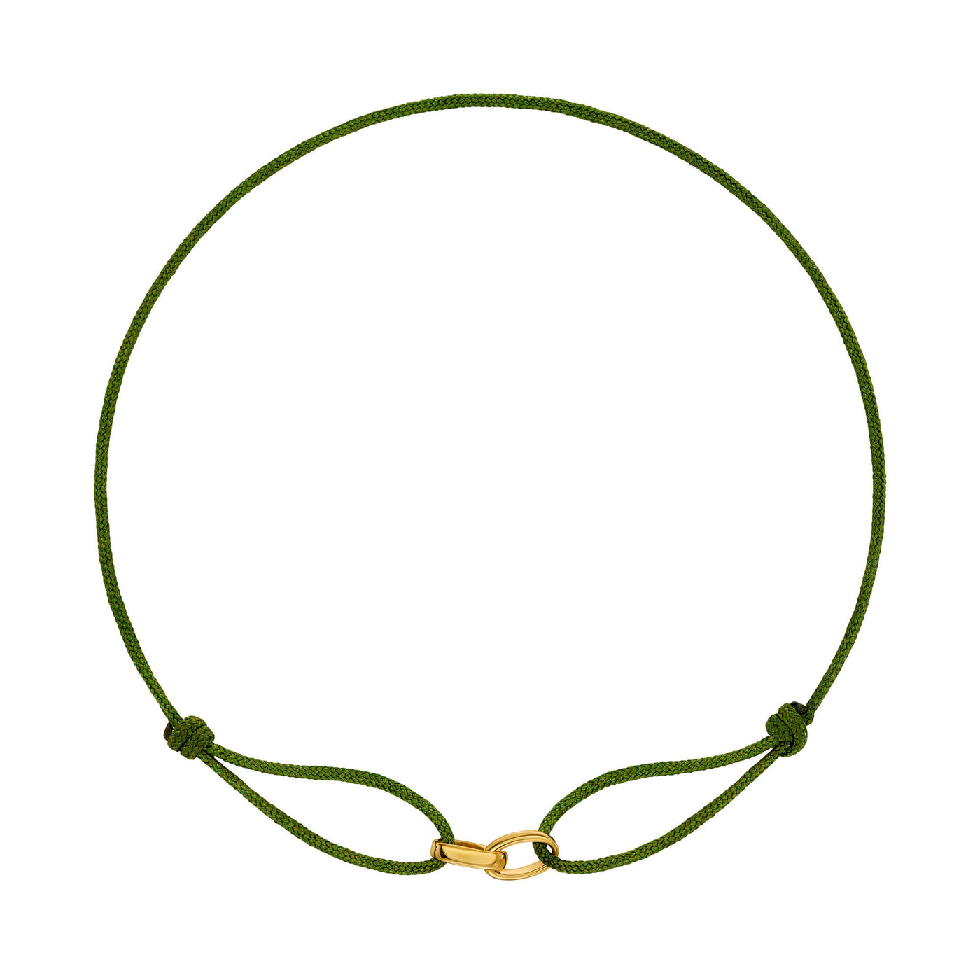GLORY BRACELET OLIV STOFFARMBAND 585 GOLD