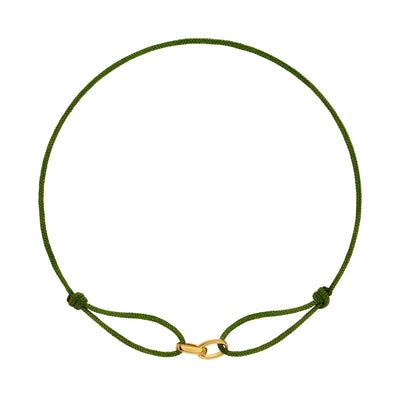 GLORY BRACELET OLIV STOFFARMBAND 585 GOLD