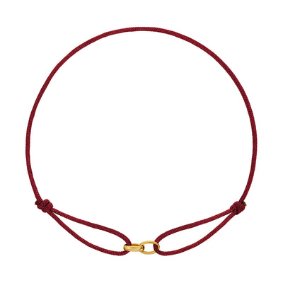 GLORY BRACELET BORDEAUX STOFFARMBAND 585 GOLD