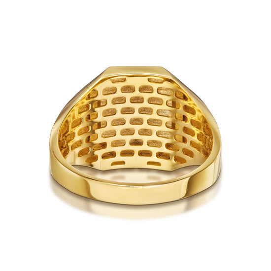 SIEGELRING GEBÜRSTET OKTAGON 585 GOLD - IDENTIM®