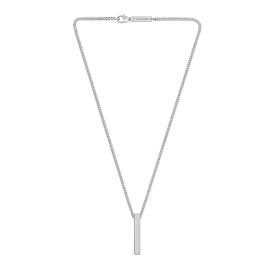 BAR NECKLACE POLISHED 925 SILVER RHODIUM PLATED - IDENTIM®