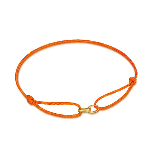 GLORIE ARMBAND ORANJE STOFFEN ARMBAND 585 GOUD