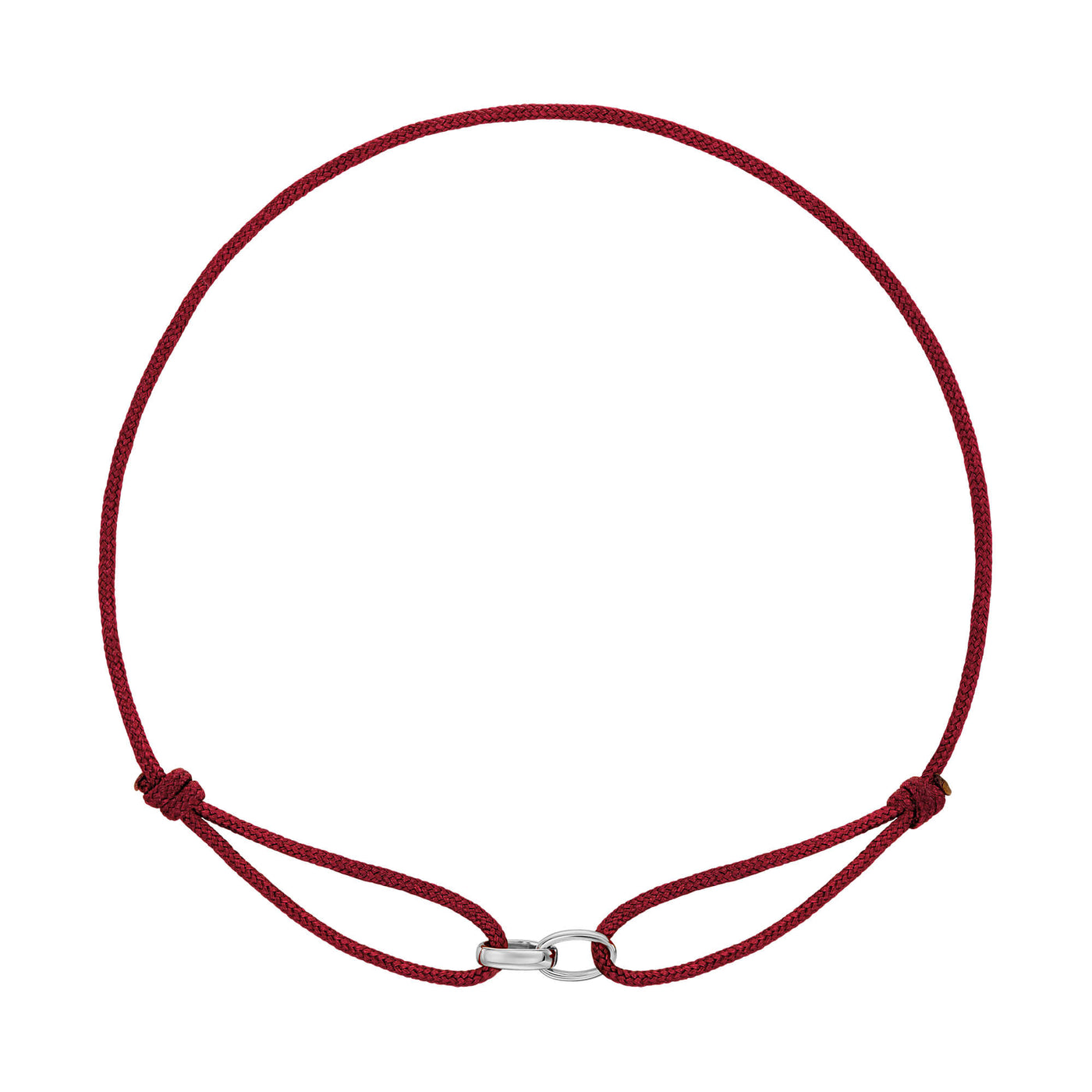 GLORY BRACELET BORDEAUX STOFFARMBAND 585 WEIßGOLD