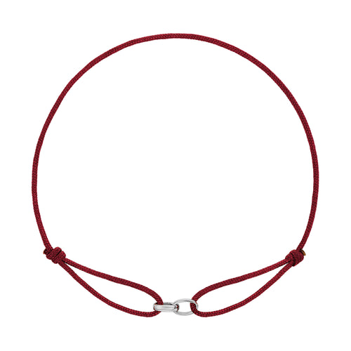 GLORY BRACELET BORDEAUX STOFFARMBAND 585 WEIßGOLD