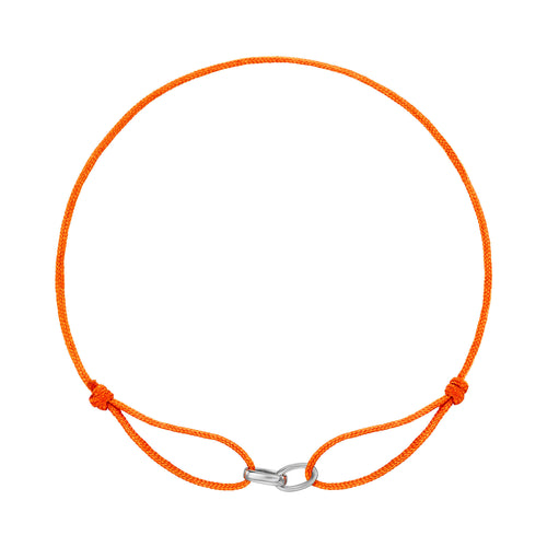 GLORY BRACELET ORANGE STOFFARMBAND 585 WEIßGOLD