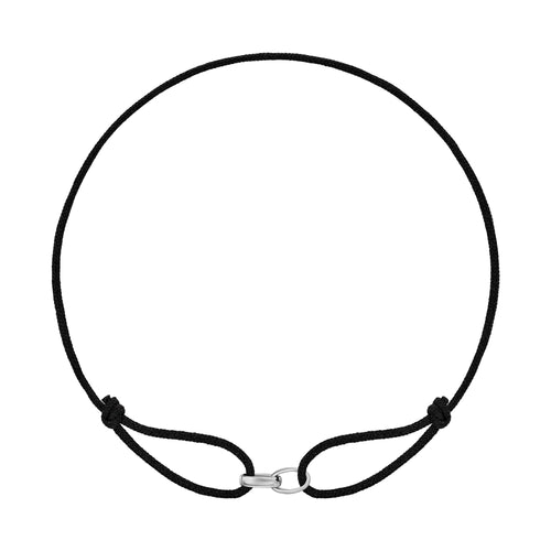 GLORY BRACELET SCHWARZ STOFFARMBAND 585 WEIßGOLD