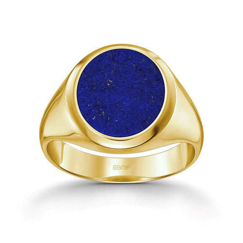 SIEGELRING LAPIS OVAL 585, 750 GOLD