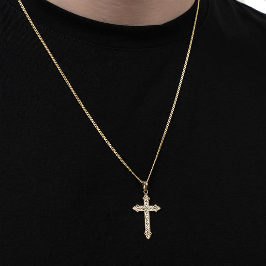 KREUZ ORNAMENTE HALSKETTE 585 GOLD - IDENTIM®