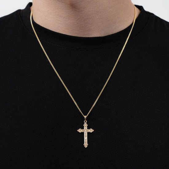 KREUZ ORNAMENTE HALSKETTE 585 GOLD - IDENTIM®