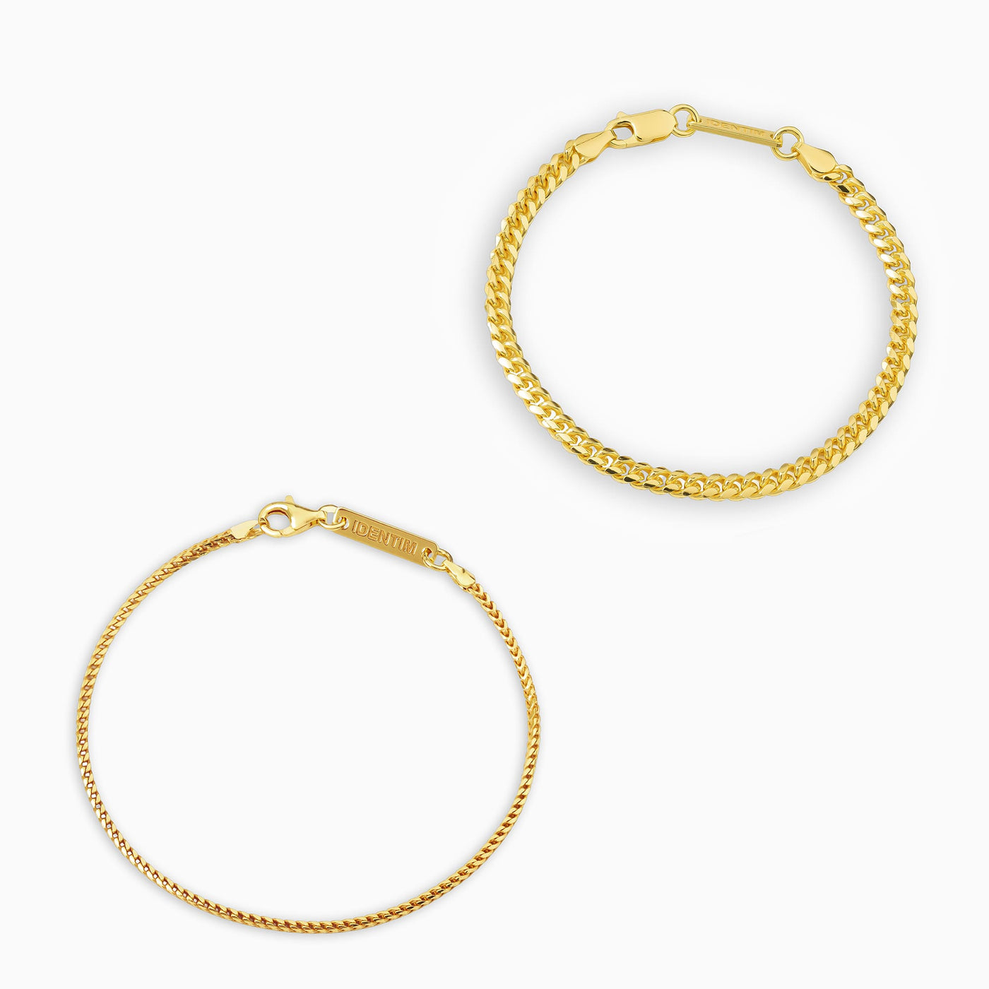 ARMBAND SET PANZER FRANCO 925 SILBER 18 KARAT VERGOLDET