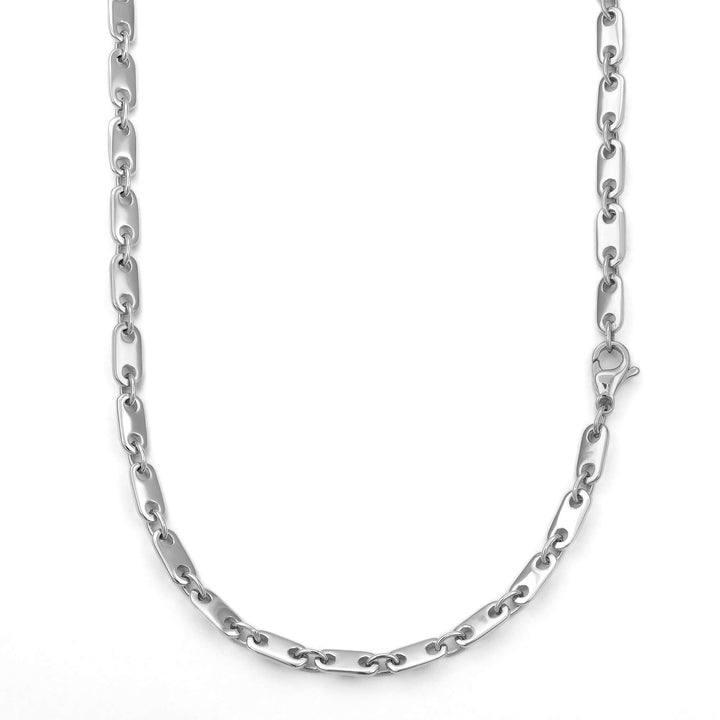 ŁAŃCUSZEK PŁYTKOWY ZŁOTY 5.50MM 585 BIAŁE ZŁOTO - IDENTIM®