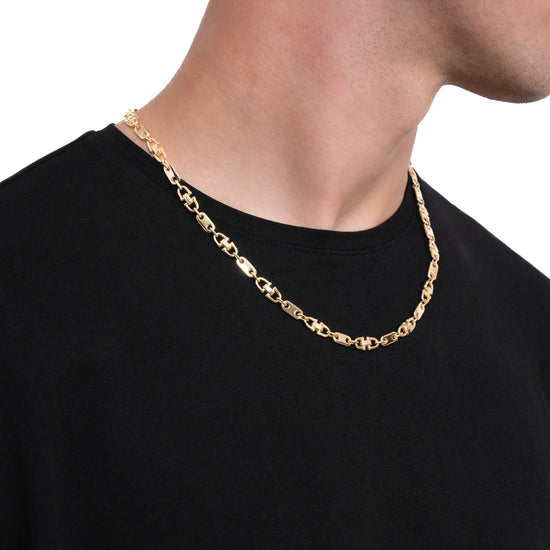 PLATTENKETTE STEIGBÜGELKETTE GOLDKETTE 5,50MM 585 GOLD - IDENTIM®