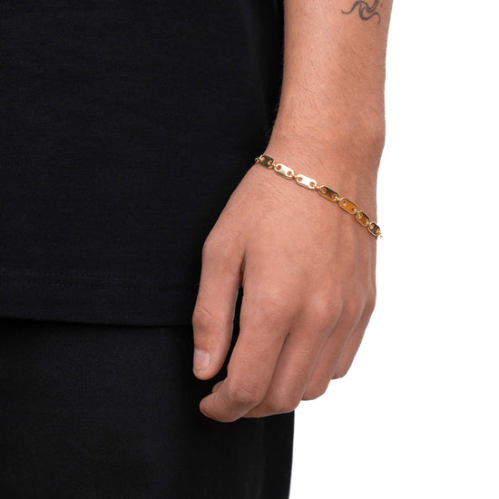 PLATE GOLD BRACELET 5,50MM 585 GOLD - IDENTIM®