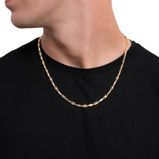 PLATTENKETTE STEIGBÜGELKETTE GOLDKETTE 3,00MM 585 GOLD - IDENTIM®