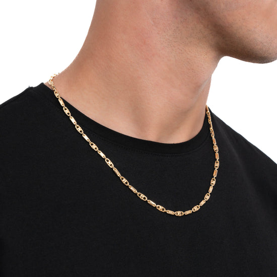 PLATTENKETTE STEIGBÜGELKETTE GOLDKETTE 3,00MM 585 GOLD - IDENTIM®