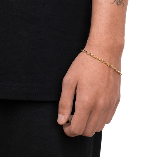 PLATE STIRRUP GOLD BRACELET 3,00MM 585 GOLD - IDENTIM®