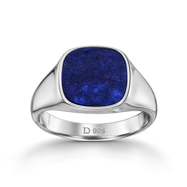 Zegelring Lapis Square zilveren ring