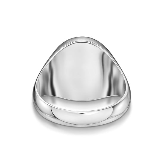 SIGNET RING MALACHITE OVAL 925 SILVER RHODIUM-PLATED - IDENTIM®