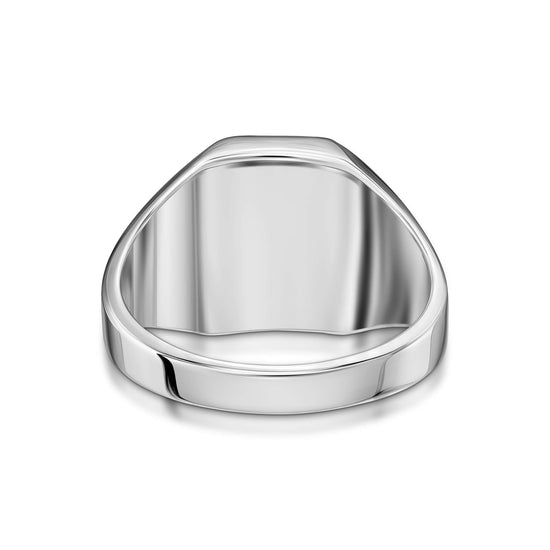 SIGNET RING MALACHITE OCTAGON 925 SILVER RHODIUM-PLATED - IDENTIM®