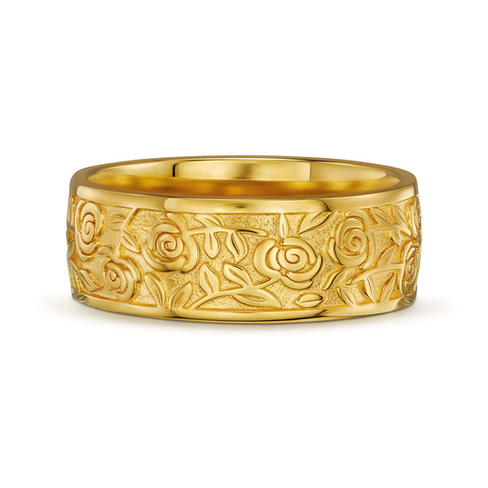 ROSEN RING 925 SILBER 18 KARAT VERGOLDET - IDENTIM®