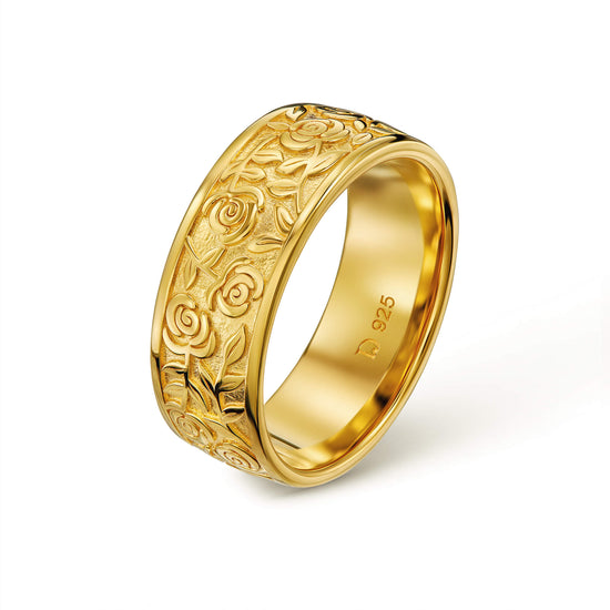 ROSEN RING 925 SILBER 18 KARAT VERGOLDET - IDENTIM®