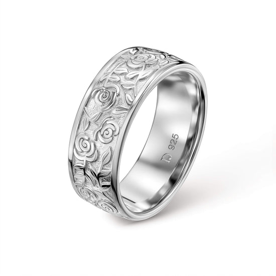 ROSEN RING 925 SILBER RHODINIERT - IDENTIM®