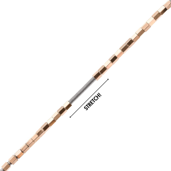 FACETTIERTES HEXAGON ARMBAND ELASTISCH 750 ROSEGOLD - IDENTIM®