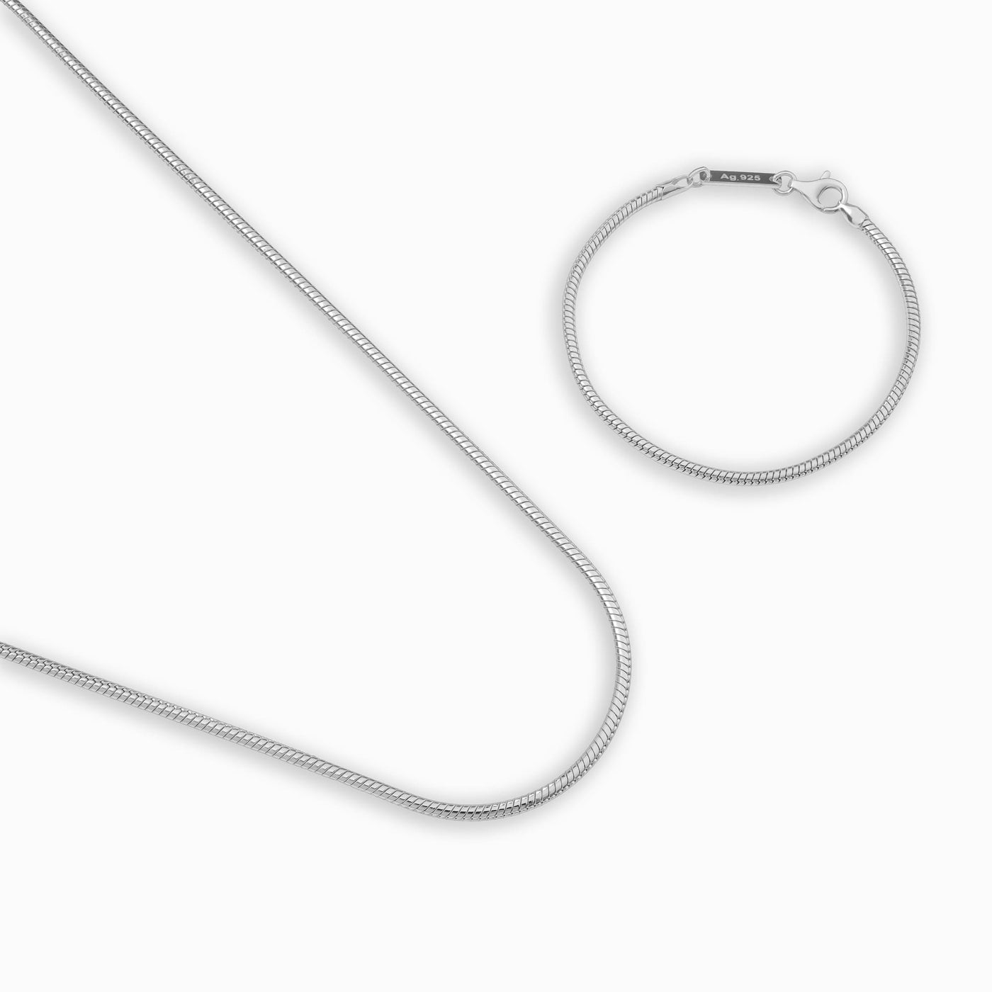 SCHLANGENKETTE SET 925 SILBER RHODINIERT 2,50MM